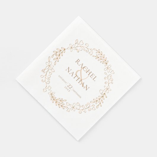 Chic Modern Floral Garland Feier Serviette (Ecke)