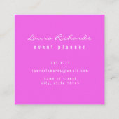 Chic Modern Floral Quadratische Visitenkarte (Rückseite)