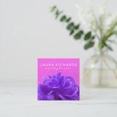 Chic Modern Floral Quadratische Visitenkarte (Stehend Vorderseite)