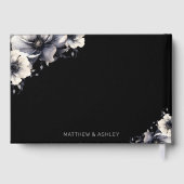 Chic Modern Floral Schwarz-weiß Wedding Gästebuch (Rückseite)
