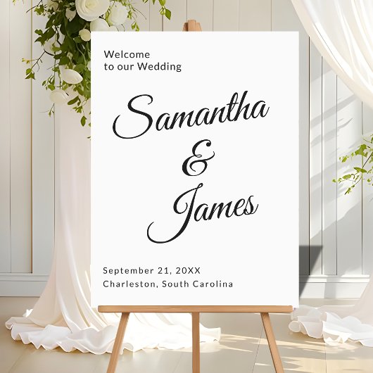 Chic Modern Font Welcome for Trendy Couples Acrylschild