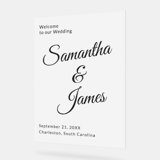  Chic Modern Font Welcome for Trendy Couples Acrylschild (Winkel)