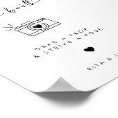 Chic Modern Foto Booth Wedding Sign Poster (Ecke)