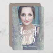 Chic Modern Foto Class of 2015 Abschluss Einladung (Vorne/Hinten)