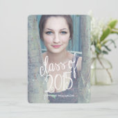 Chic Modern Foto Class of 2015 Abschluss Einladung (Stehend Vorderseite)