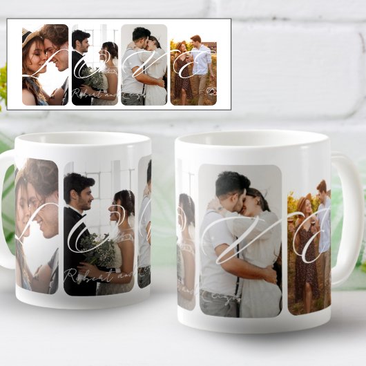 Chic Modern Foto Collage Keepake Kaffeetasse