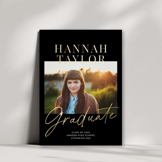 Chic Modern Foto Foil Abschluss Ankündigung