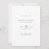 Chic Modern Foto Rose Gold Wedding Save The Date (Rückseite)