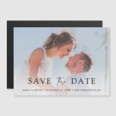 Chic Modern Foto Save the Date Hochzeit Magneteinladung (Vorne/Hinten)