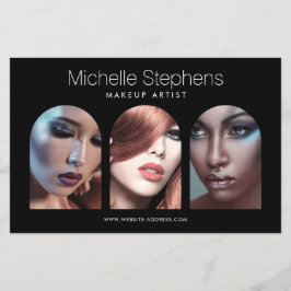 Chic Modern Foto Trio Makeup Artist Black Flyer