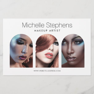 Chic Modern Foto Trio Makeup Artist Flyer