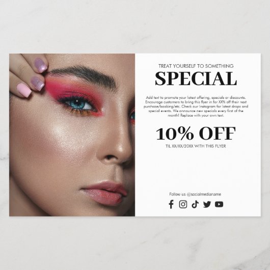 Chic Modern Foto Trio Makeup Artist Flyer (Hinten)