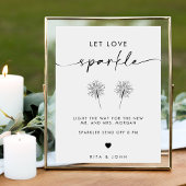Chic Modern Gelassen Liebe Sparkle Sign Hochzeit Poster