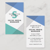 Chic Modern Geometric, Social Media Manager Visitenkarte (Vorne/Hinten)