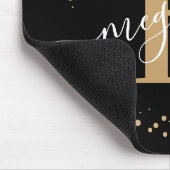 Chic Modern Girl Black Name Script Monogram Mousepad (Ecke)