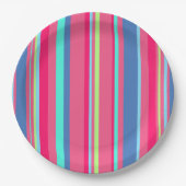 Chic Modern Girly Candy Stripe Muster Pappteller (Vorderseite)