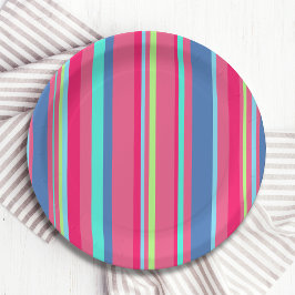 Chic Modern Girly Candy Stripe Muster Pappteller