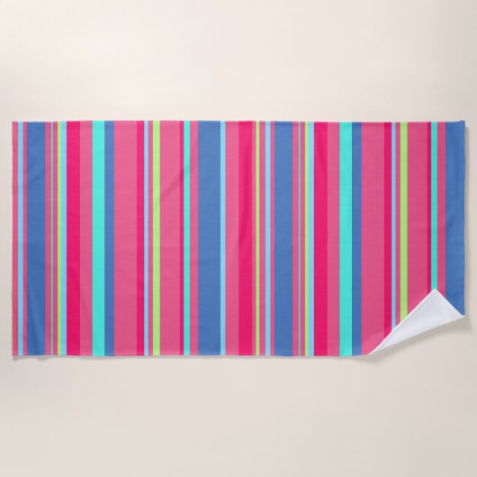 Chic Modern Girly Candy Stripe Muster Strandtuch (Vorderseite)