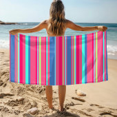 Chic Modern Girly Candy Stripe Muster Strandtuch