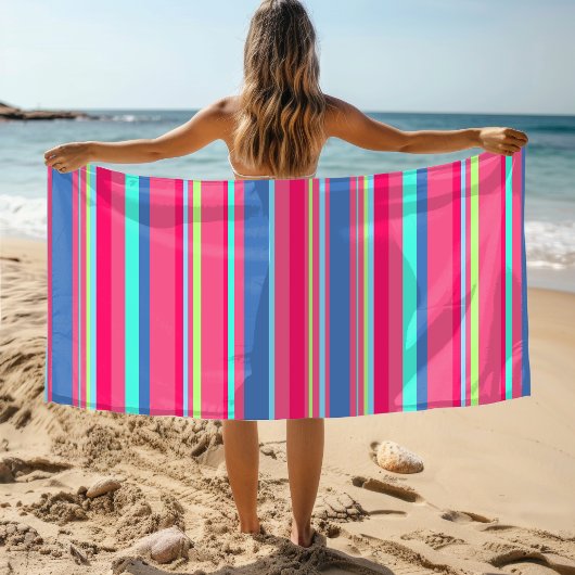 Chic Modern Girly Candy Stripe Muster Strandtuch