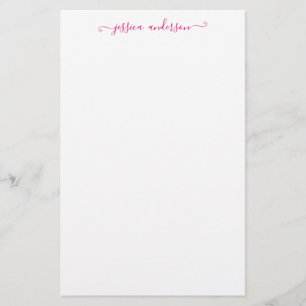 Chic Modern Girly Magenta Pink Script Kalligraphie Briefpapier