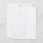 Chic Modern Gold Caligraphed Script Marble Elegant Mitteilungskarte (Rückseite)