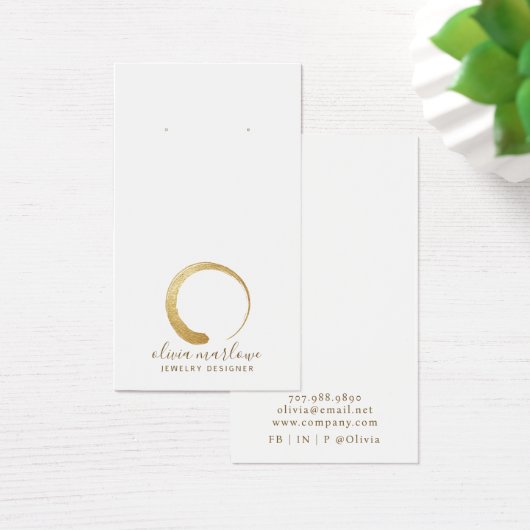 Chic Modern Gold Circle Logo Schmuckkarten (Schreibtisch)