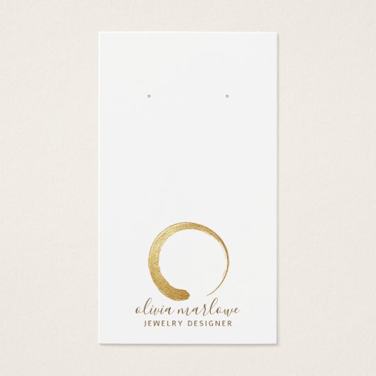 Chic Modern Gold Circle Logo Schmuckkarten (Vorderseite)