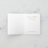Chic Modern Gold Foto Hochzeit Vielen Dank Note Ca Dankeskarte (Innenseite)