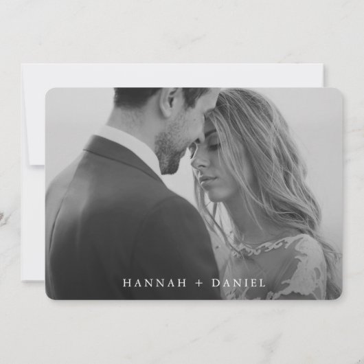 Chic Modern Gold Foto Wedding Save the Date Einladung (Rückseite)