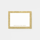 Chic Modern Gold Glitzer Personalisiert Post-it Klebezettel (Vorderseite)