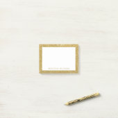 Chic Modern Gold Glitzer Personalisiert Post-it Klebezettel (Auf Schreibtisch)