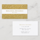 Chic Modern Gold Glitzer Visitenkarte (Vorne/Hinten)