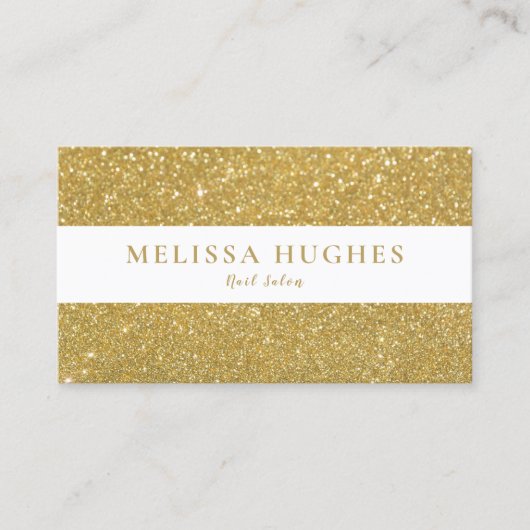 Chic Modern Gold Glitzer Visitenkarte (Vorderseite)