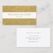 Chic Modern Gold Glitzer Visitenkarte (Vorne/Hinten)
