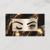 Chic Modern Gold Makeup Eyes Beauty Salon Lash Visitenkarte (Vorderseite)