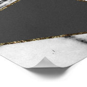 Chic Modern Gold Marmor und Black Geometric Poster (Ecke)