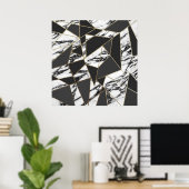 Chic Modern Gold Marmor und Black Geometric Poster (Heimbüro)