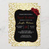 Chic Modern Gold White Leopard Jaguar Cheetah Einladung (Vorne/Hinten)
