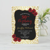 Chic Modern Gold White Leopard Jaguar Cheetah Einladung (Stehend Vorderseite)