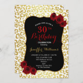 Chic Modern Gold White Leopard Jaguar Cheetah Einladung (Vorne/Hinten)