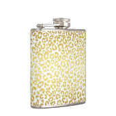 Chic Modern Gold White Leopard Jaguar Cheetah Flachmann (Rechts)