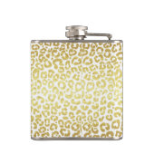 Chic Modern Gold White Leopard Jaguar Cheetah Flachmann (Rückseite)