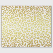 Chic Modern Gold White Leopard Jaguar Cheetah Geschenkpapier (Flach)