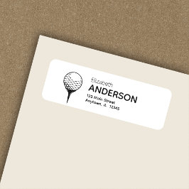 Chic Modern Golf Ball & T-Shirt Weiße Rücksendeadr