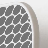 Chic Modern Grau White Oval Honeycomb Muster Pickleball Schläger (Linke Seite)