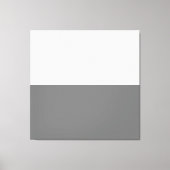 Chic Modern Grauweißer Minimalistischer Farbblock Leinwanddruck (Vorderseite)