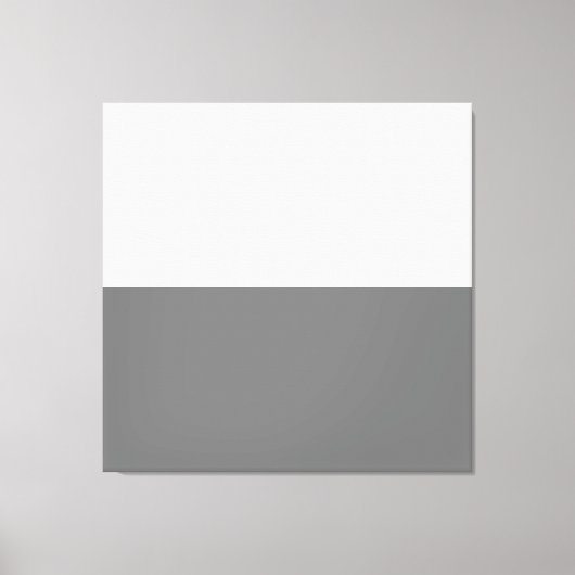 Chic Modern Grauweißer Minimalistischer Farbblock Leinwanddruck (Vorderseite)