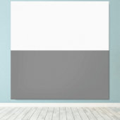 Chic Modern Grauweißer Minimalistischer Farbblock Leinwanddruck (Insitu (Holzboden))