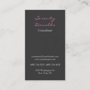 Chic Modern Gray Color Handwriting Schlicht einzig Visitenkarte